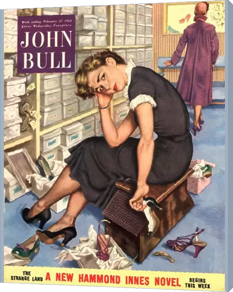John Bull 1954 1950s UK tired fed-up stress exhausted sales assistants shoes sales