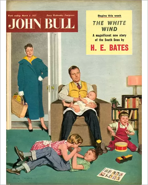 John Bull 1950s UK babysitters sitters children fights chaos househusbands magazines