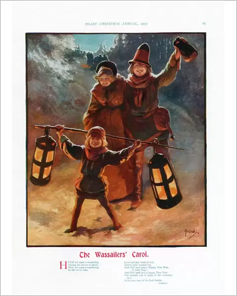 Pears Annual 1915 1910s UK cc carols lanterns lights singers singing