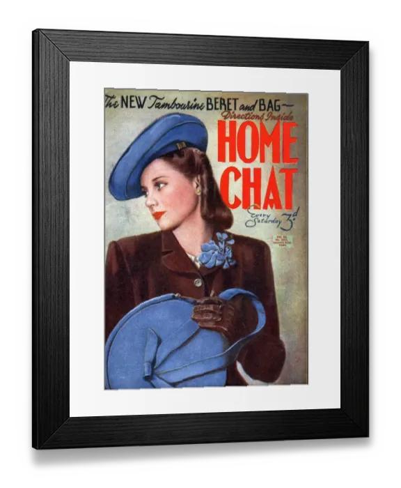Framed Print : Home Chat 1940s UK womens portraits magazines Framed Print : Home Chat 1940s UK womens portraits magazines