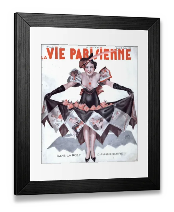 Framed Print : La Vie Parisienne 1935 1930s France magazines womens glamour dresses