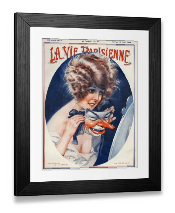 Framed Print : La Vie Parisienne 1922 1920s France Maurice Milliere magazines illustrations womens Framed Print : La Vie Parisienne 1922 1920s France Maurice Milliere magazines illustrations womens