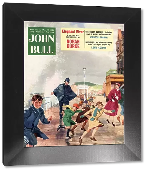 John Bull 1956 1950s UK police holidays seaside storms disasters bad weather magazines