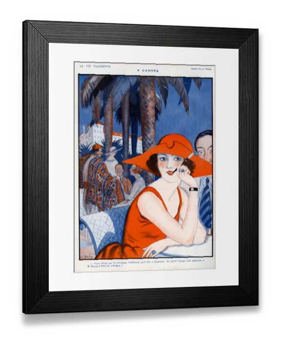 Framed Print : La Vie Parisienne 1922 1920s France Georges Pavis illustrations woman womens cafes