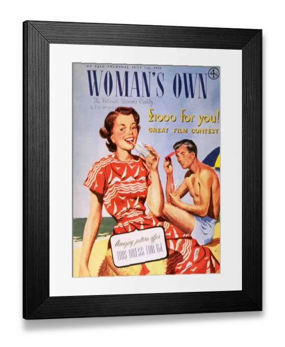 Framed Print : Womans Own 1949 1940s UK holidays flirting magazines Framed Print : Womans Own 1949 1940s UK holidays flirting magazines