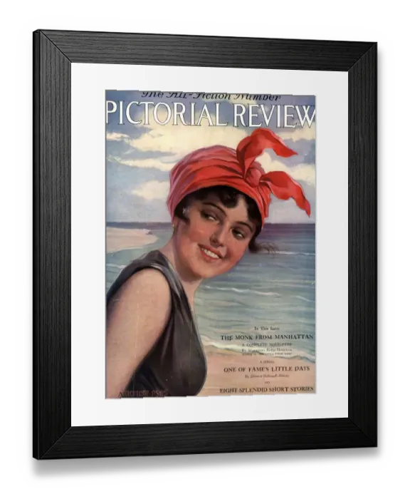 Framed Print : Pictorial Review 1912 1910s USA magazines portraits fiction womens portraits headscarf