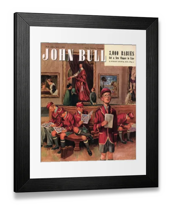 Framed Print : John Bull 1950s UK art museums art galleries education schools trips schoolboys gallery Framed Print : John Bull 1950s UK art museums art galleries education schools trips schoolboys gallery