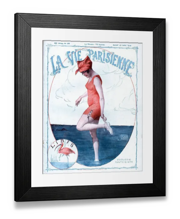 Framed Print : La Vie Parisienne 1918 1910s France glamour erotica magazines swimming swimwear bathing Framed Print : La Vie Parisienne 1918 1910s France glamour erotica magazines swimming swimwear bathing