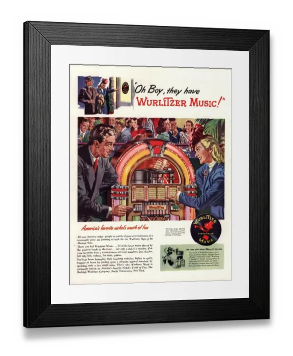 Framed Print : Wurlitzer 1946 1940s USA juke-boxes jukeboxes record players juke boxes Framed Print : Wurlitzer 1946 1940s USA juke-boxes jukeboxes record players juke boxes