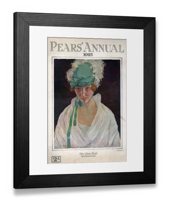 Framed Print : Pears 1923 1920s UK cc magazines pears womens portraits hats Framed Print : Pears 1923 1920s UK cc magazines pears womens portraits hats