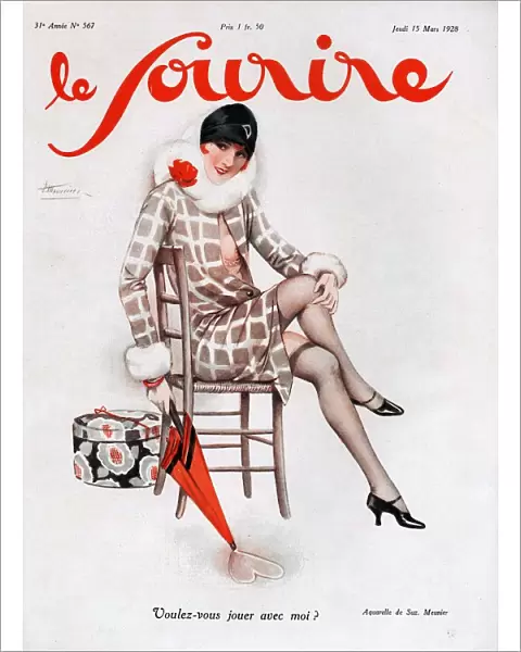 Le Sourire 1928 1920s France magazines womens hats boxes umbrellas erotica illustrations
