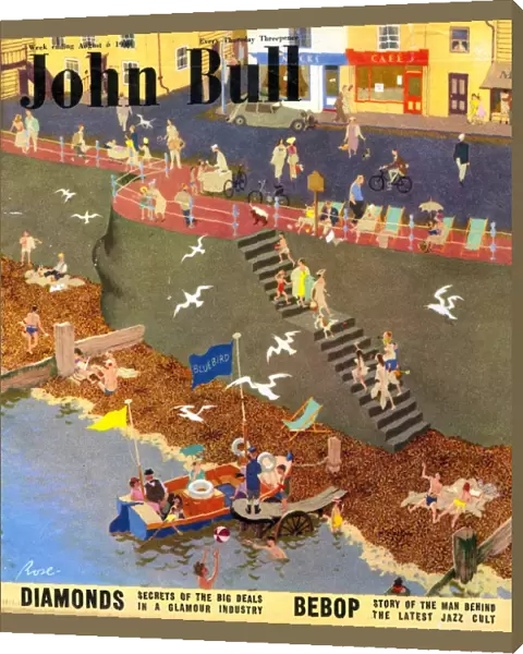 John Bull 1949 1940s UK holidays beaches seaside boats trips round the harbor magazines