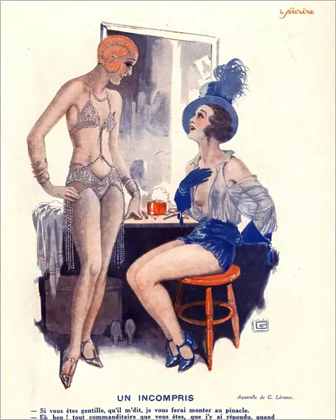 Le Sourire 1920s France erotica glamour showgirls strippers dressing rooms illustrations