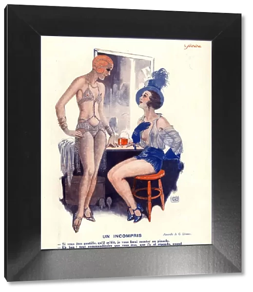 Le Sourire 1920s France erotica glamour showgirls strippers dressing rooms illustrations
