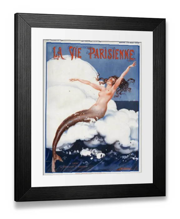 Framed Print : La Vie Parisienne 1924 1920s France Leo Pontan magazines erotica mermaids seaside Framed Print : La Vie Parisienne 1924 1920s France Leo Pontan magazines erotica mermaids seaside
