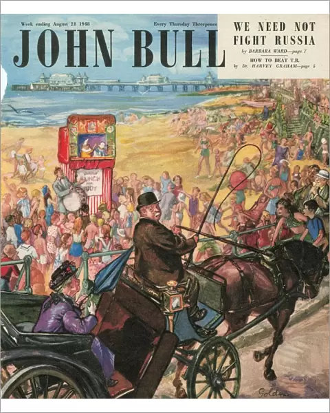 John Bull 1948 1940s UK holidays seaside beaches seaside punch and judy show pony