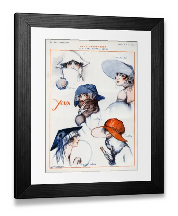Framed Print : La Vie Parisienne 1922 1920s France Julien Jacques Leclerc illustrations womens portraits Framed Print : La Vie Parisienne 1922 1920s France Julien Jacques Leclerc illustrations womens portraits
