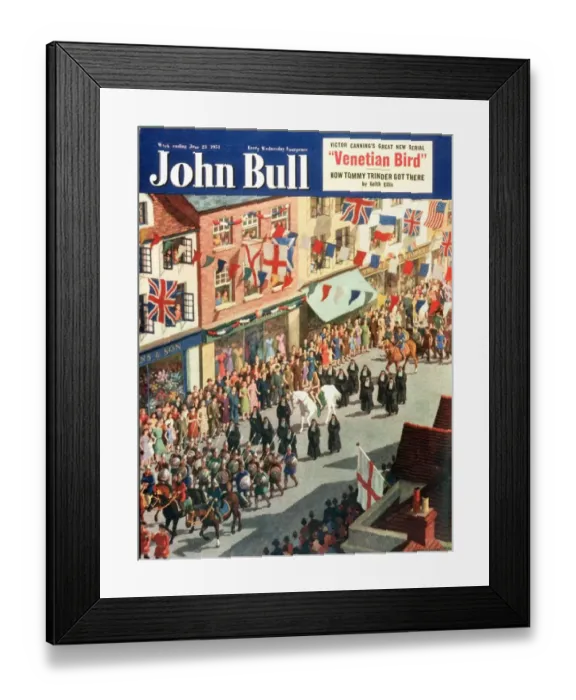 Framed Print : John Bull 1951 1950s UK lady godiva parades magazines Framed Print : John Bull 1951 1950s UK lady godiva parades magazines