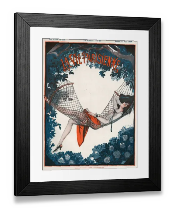 Framed Print : La Vie Parisienne 1924 1920s France Georges Pavis magazines relaxing hammocks reading Framed Print : La Vie Parisienne 1924 1920s France Georges Pavis magazines relaxing hammocks reading