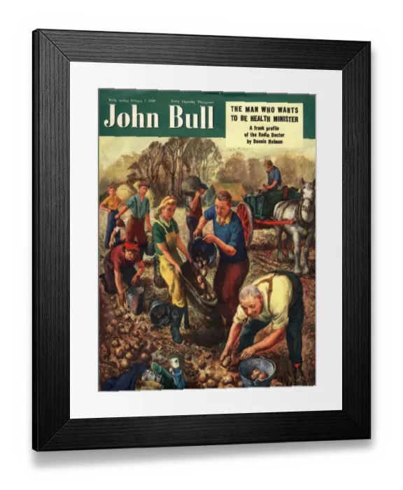 Framed Print : John Bull 1950 1950s UK farms farmers potatoes magazines Framed Print : John Bull 1950 1950s UK farms farmers potatoes magazines