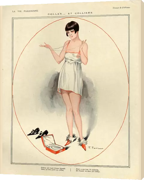 La Vie Parisienne 1924 1920s France cc womens slips underwear petticoats lingerie