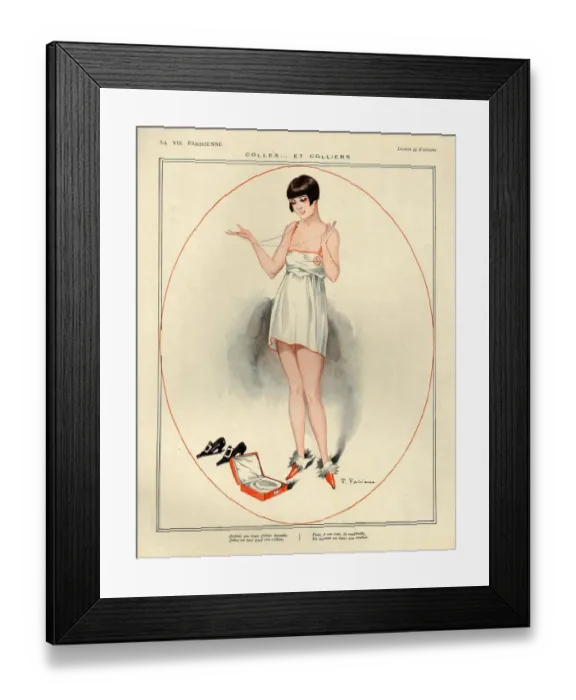 Framed Print : La Vie Parisienne 1924 1920s France cc womens slips underwear petticoats lingerie Framed Print : La Vie Parisienne 1924 1920s France cc womens slips underwear petticoats lingerie