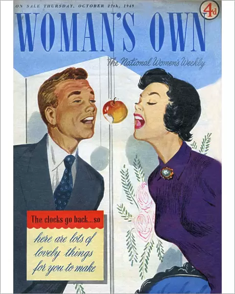 Womans Own 1949 1940s UK magazines games adults apples eating