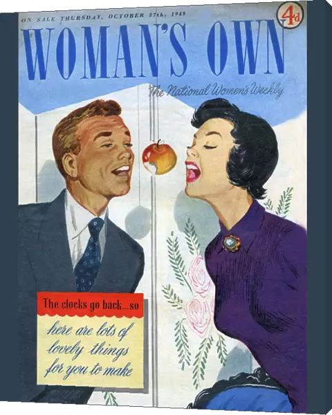 Womans Own 1949 1940s UK magazines games adults apples eating