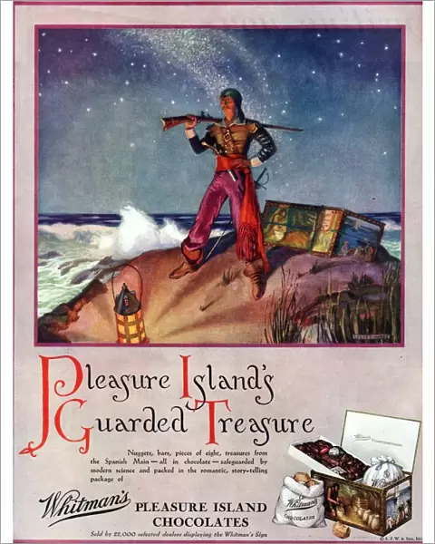 Whitmans 1940s UK pirates chocolate desert island pleasure treasure chests sweets