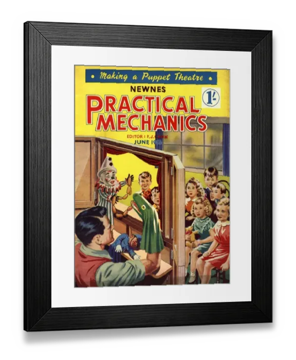 Framed Print : Practical Mechanics 1950s UK puppets shows magazines Framed Print : Practical Mechanics 1950s UK puppets shows magazines