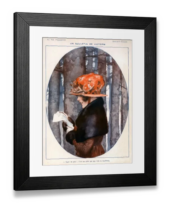 Framed Print : La Vie Parisienne 1918 1910s France C Herouard illustrations reading love letters Framed Print : La Vie Parisienne 1918 1910s France C Herouard illustrations reading love letters