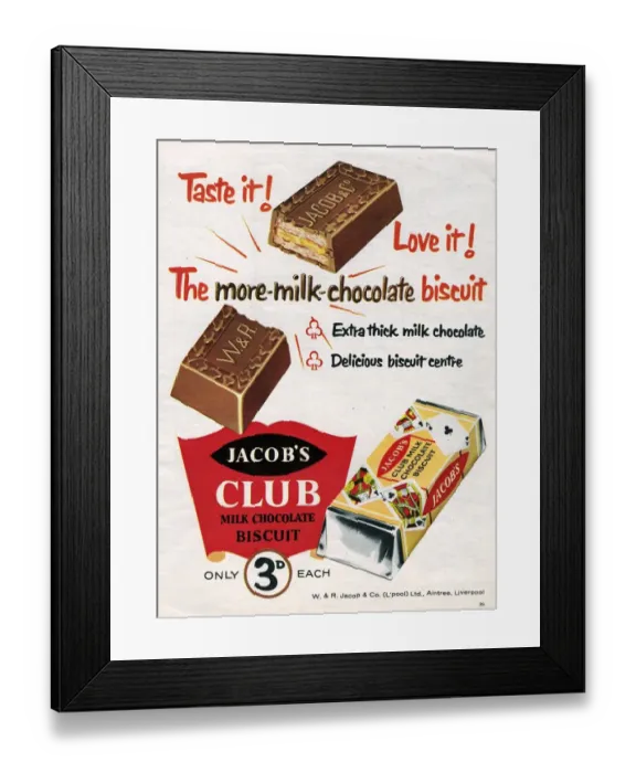 Framed Print : Jacobs, 1960s, UK Framed Print : Jacobs, 1960s, UK