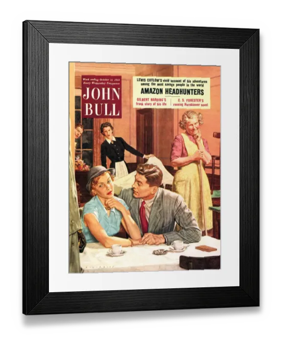 Framed Print : John Bull 1950s UK restaurants dating magazines Framed Print : John Bull 1950s UK restaurants dating magazines