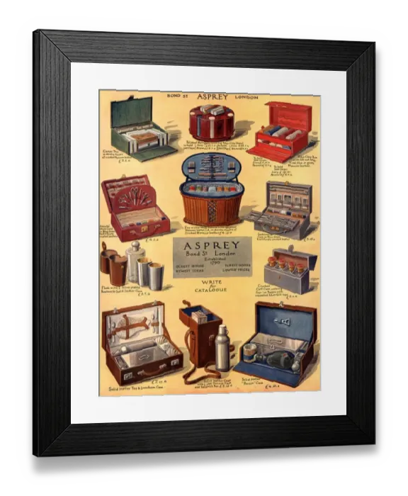 Framed Print : Asprey 1925 1920s UK luggage asprey gifts presents Framed Print : Asprey 1925 1920s UK luggage asprey gifts presents