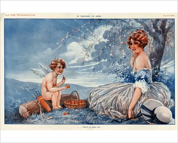 La Vie Parisienne 1916 1910s France Maurice Milliere cherubs cupids Valentines Day