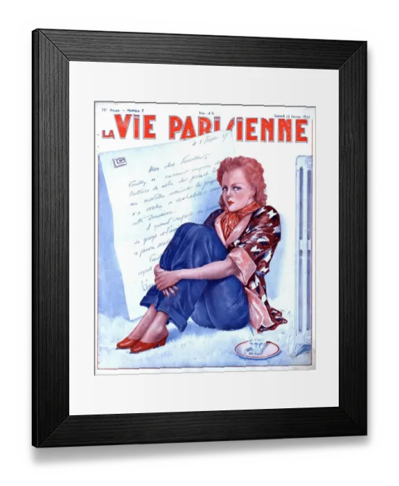 Framed Print : La Vie Parisienne 1937 1930s France magazines letters dear john breaking up jilted