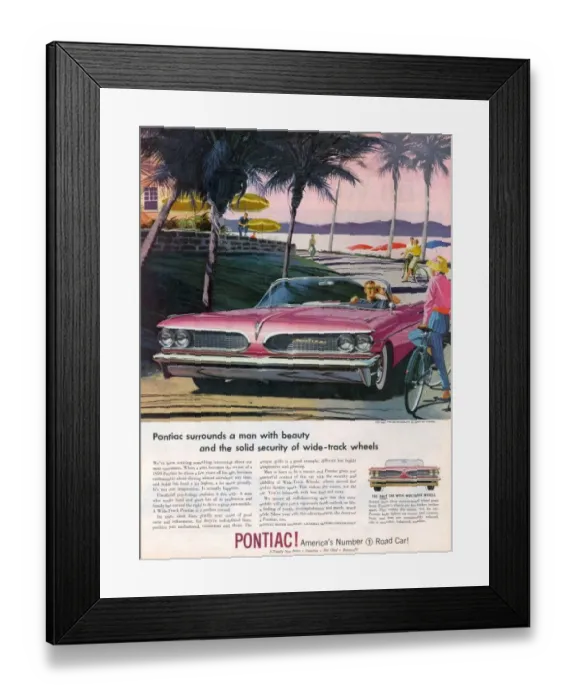 Framed Print : Pontiac 1959 1950s USA luxury gas guzzlers convertibles cars Framed Print : Pontiac 1959 1950s USA luxury gas guzzlers convertibles cars