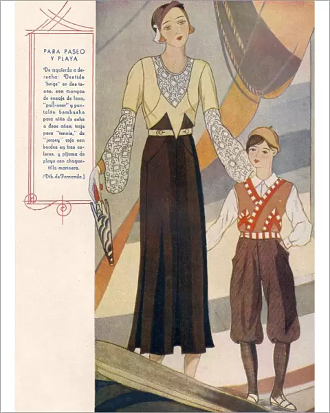 Mother and Child 1920s Spain cc womens boys childrens childrens mothers and daughters