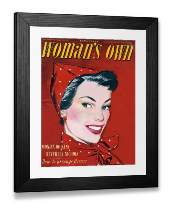 Framed Print : Womans Own 1950 1950s UK magazines portraits womens Framed Print : Womans Own 1950 1950s UK magazines portraits womens