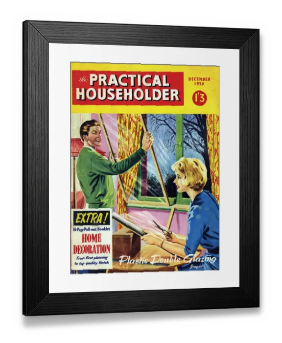 Framed Print : The Practical Householder 1959 1950s UK DIY do it yourself home improvement magazines Framed Print : The Practical Householder 1959 1950s UK DIY do it yourself home improvement magazines