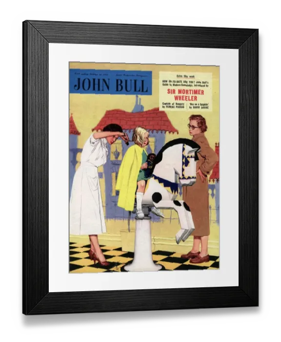 Framed Print : John Bull 1950s UKs haircuts hairdressers hair salon salons magazines Framed Print : John Bull 1950s UKs haircuts hairdressers hair salon salons magazines