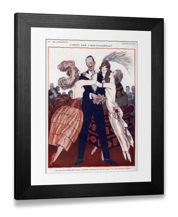 Framed Print : La Vie Parisienne 1923 1920s France A Vallee illustrations rivals gold diggers rich Framed Print : La Vie Parisienne 1923 1920s France A Vallee illustrations rivals gold diggers rich