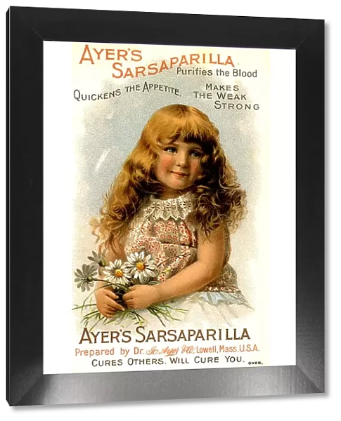 Ayers Sarsaparilla 1890s USA trade cards ayers tonics water cures health girls flowers