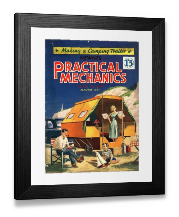 Framed Print : Practical Mechanics 1957 1950s UK holidays caravans trailers mobile homes magazines Framed Print : Practical Mechanics 1957 1950s UK holidays caravans trailers mobile homes magazines