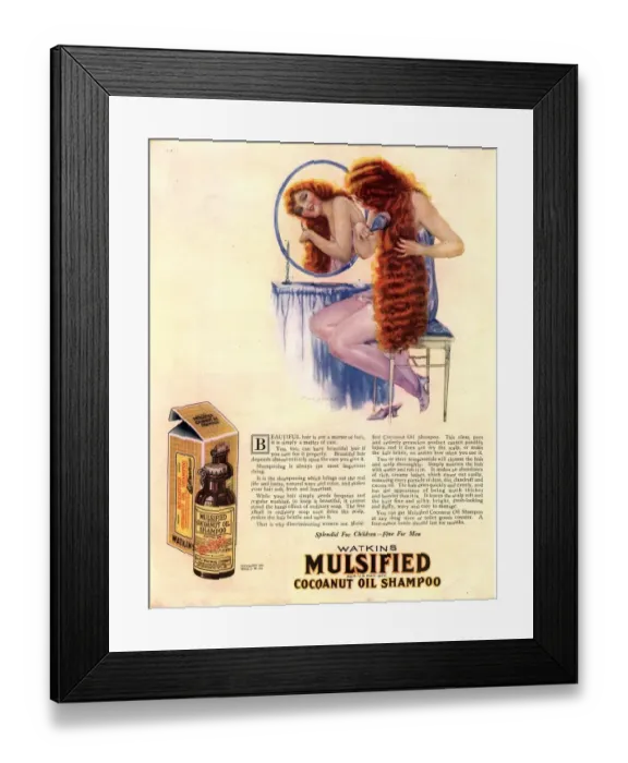 Framed Print : 1921 1920s USA brushing mulsified shampoo cocoa nuts oil hair brushing cocoanuts Framed Print : 1921 1920s USA brushing mulsified shampoo cocoa nuts oil hair brushing cocoanuts