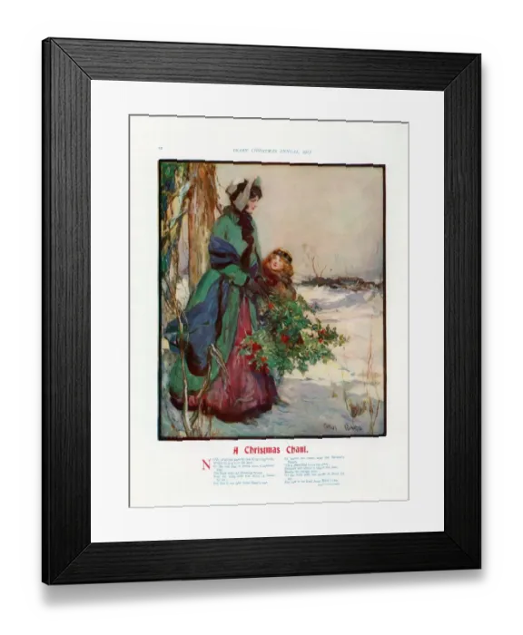 Framed Print : Pears Annual 1915 1910s UK cc carols mothers daughters holly chant flowers