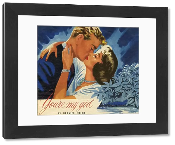 John Bull w. o. 1949 1940s UK Glyn Jones kissing hugging womens story illustrations