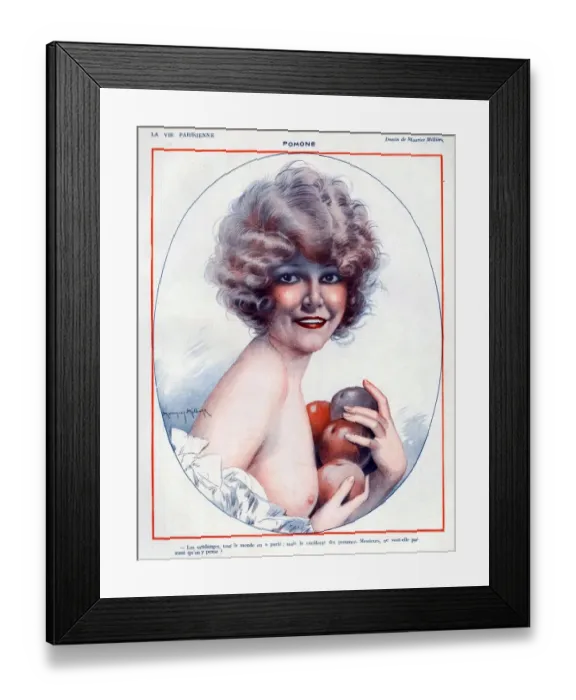 Framed Print : La Vie Parisienne 1923 1920s France Maurice Milliere illustrations erotica apples Framed Print : La Vie Parisienne 1923 1920s France Maurice Milliere illustrations erotica apples