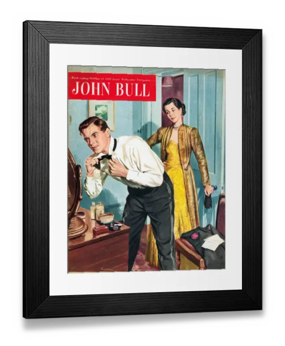 Framed Print : John Bull 1952 1950s UK evening-dress bowties party magazines bow-ties bow ties clothing Framed Print : John Bull 1952 1950s UK evening-dress bowties party magazines bow-ties bow ties clothing