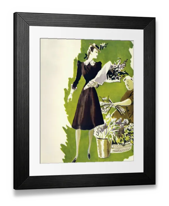 Framed Print : Womens Fashion 1930s 1939 1930s UK flowers flower sellers womens Framed Print : Womens Fashion 1930s 1939 1930s UK flowers flower sellers womens